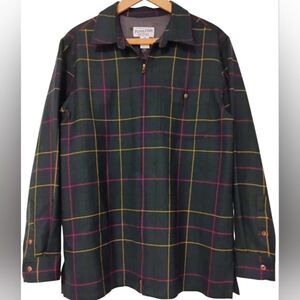 Pendleton Women's Green Blue Plaid Celebration Tartan Wool Zip Front Jacket M